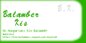 balamber kis business card